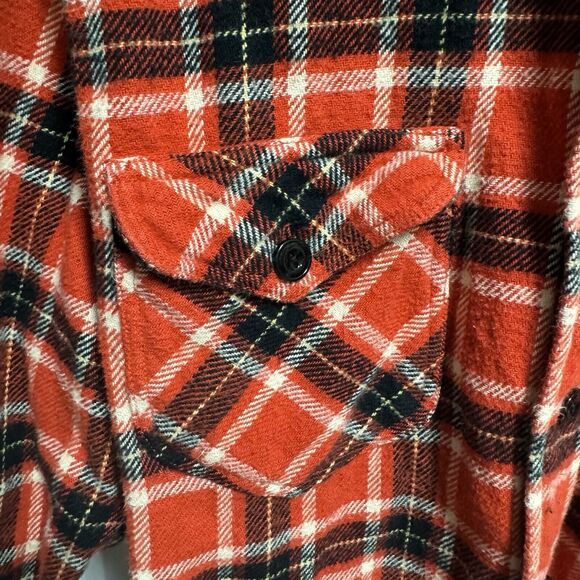 Vintage Wallace And Barnes Red Thick Overshirt Shirt Jacket Workwear - Picture 4 of 11